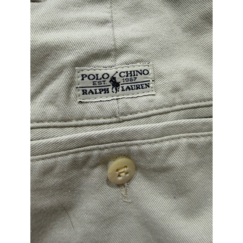 Polo‎ Ralph Lauren Hammond Pant Mens 38x32 Tan Pleated Cuffed Chino 7819653-B
